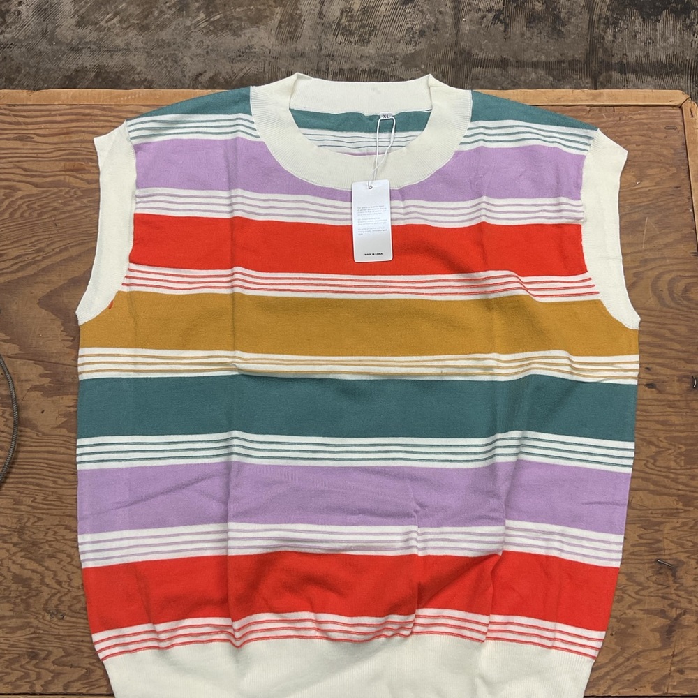 Striped Sleeveless Sweater